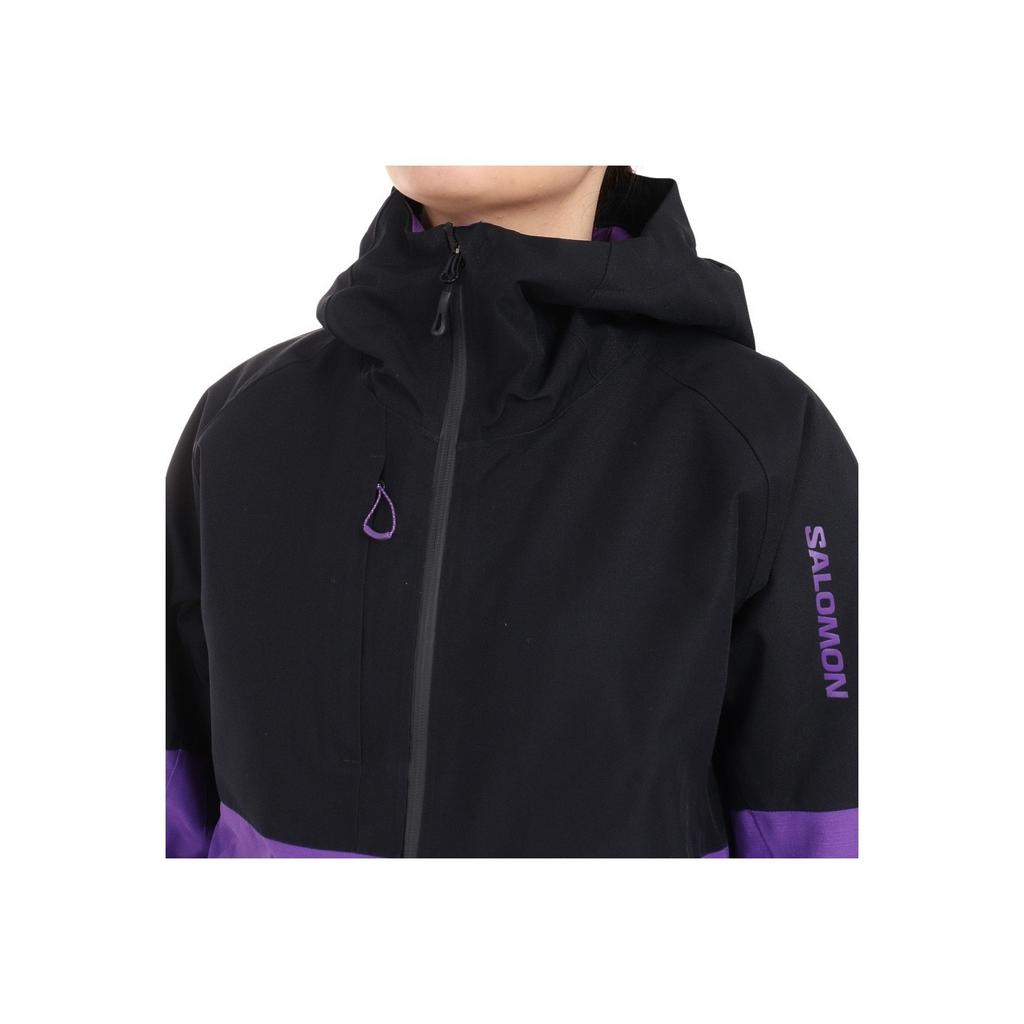 SALOMON Bashley Puff Повседневная куртка с капюшоном на молнии, приталенная, с длинным рукавом, женская куртка, черная LC2146200