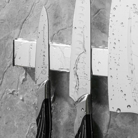 Настенный магнитный держатель для резака, мощный магнит из нержавеющей стали, отличное всасывание, водонепроницаемый дренаж, противоскользящий органайзер для кухонной утвари без ударов