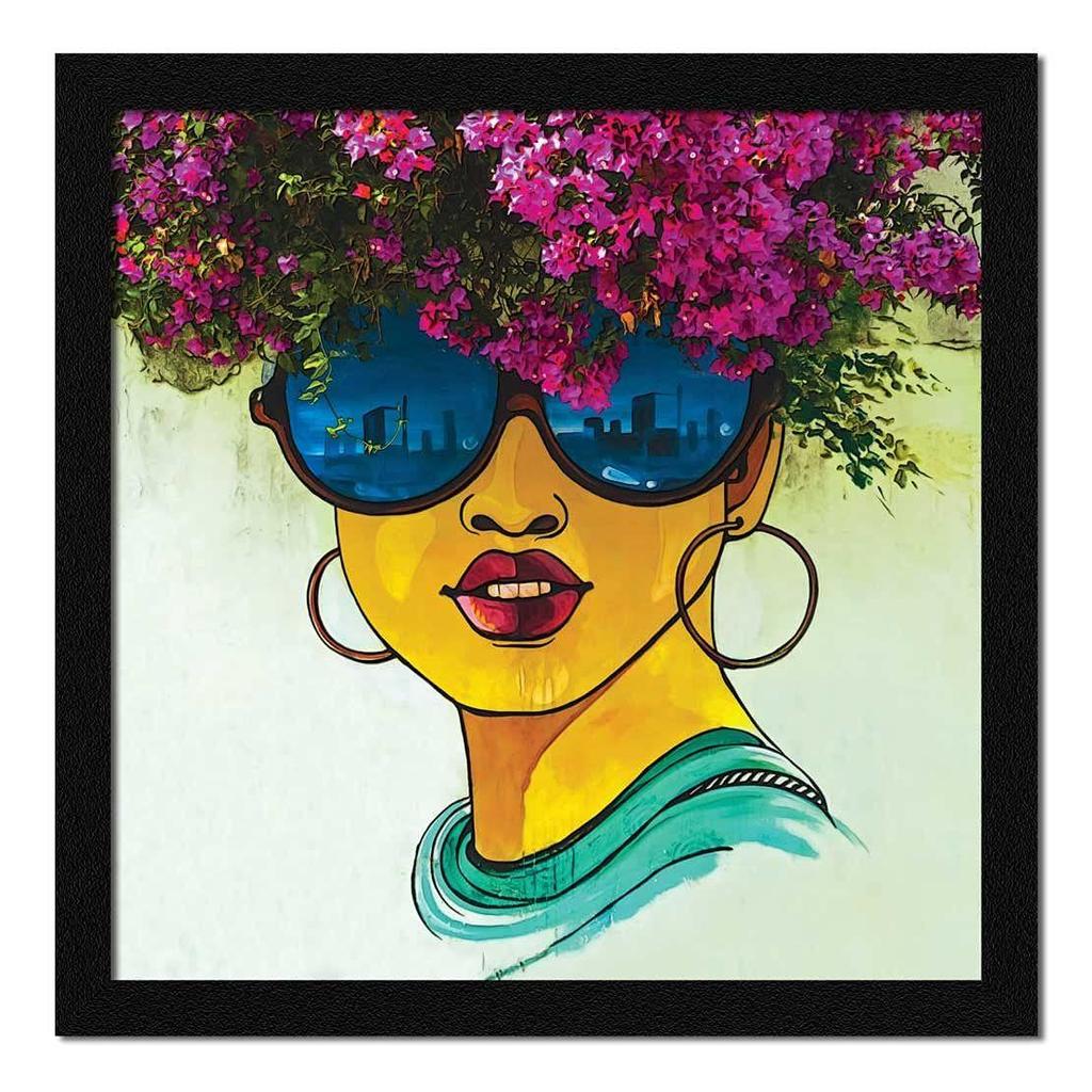 Women Wall Art Painting, Multicolor, Graffiti, 13X13 In, Set of 1