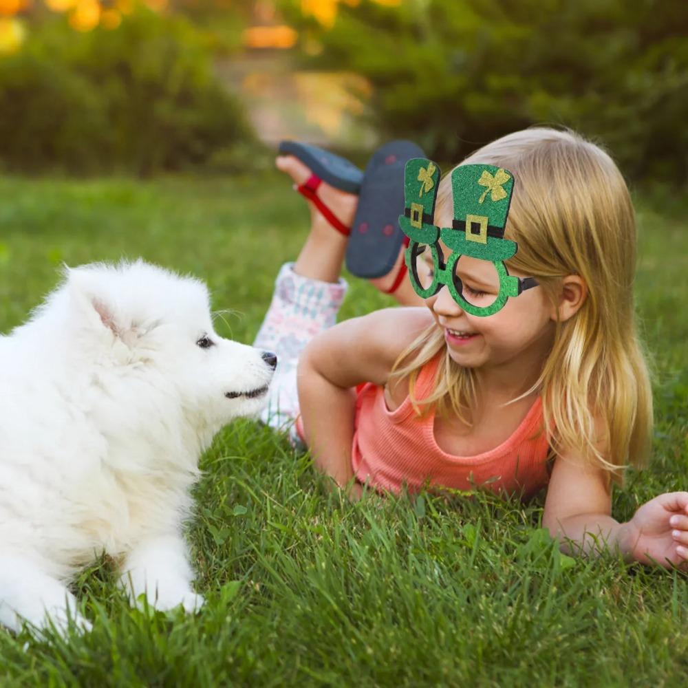 День святого Патрика Празднование Клеверные очки Shamrock очки St. Декор тематической вечеринки ко Дню Святого Патрика