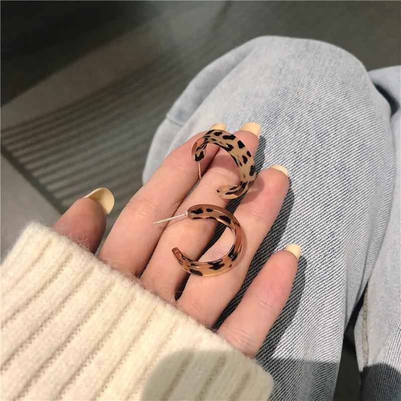 Модные винтажные леопардовые акриловые серьги для женщин