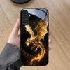 Стеклянный чехол для телефона с узором «Золотой Огненный Дракон» Подходит для Samsung Galaxy S26 S25 S24 S22 S21 S20 FE/Ultra/Plus Пылезащитный