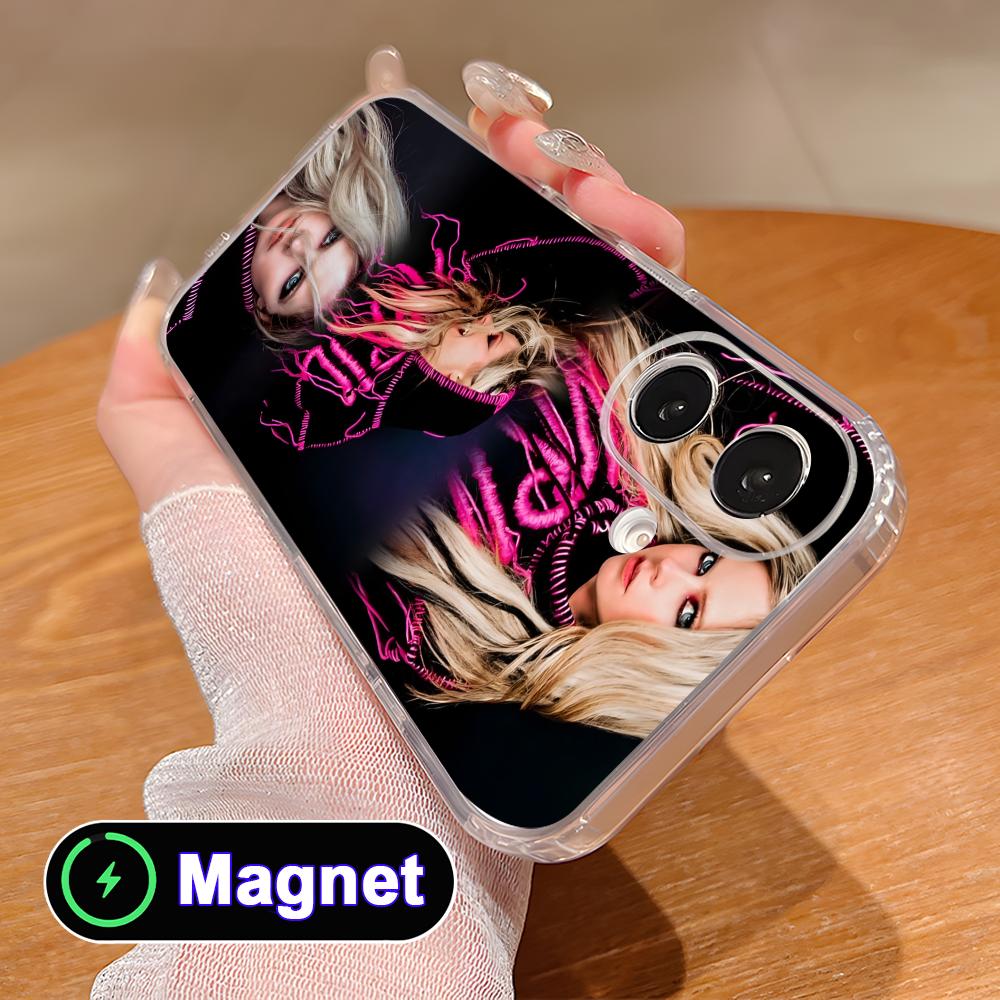 Avril Lavigne Прозрачный ТПУ Magsafe Чехол для Мобильного Телефона для iPhone 17 16 15 14 13 12 11 Air Pro Max Plus Mini Цветной Чехол
