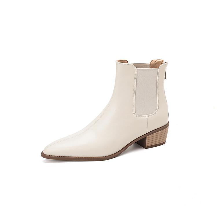 Модные Новые Осенне-Зимние Женские Ботинки Модные Ботильоны Челси с Острым Носком для Женщин Короткие Ботинки Женские на Массивном Каблуке Botas De Mujer Коричневые