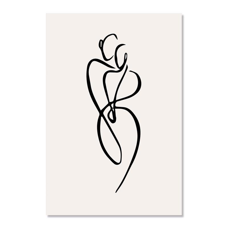 Абстрактная линия холст плакат черно-белая женская картина тела настенное искусство скандинавский минималистичный принт живопись современный декор для гостиной