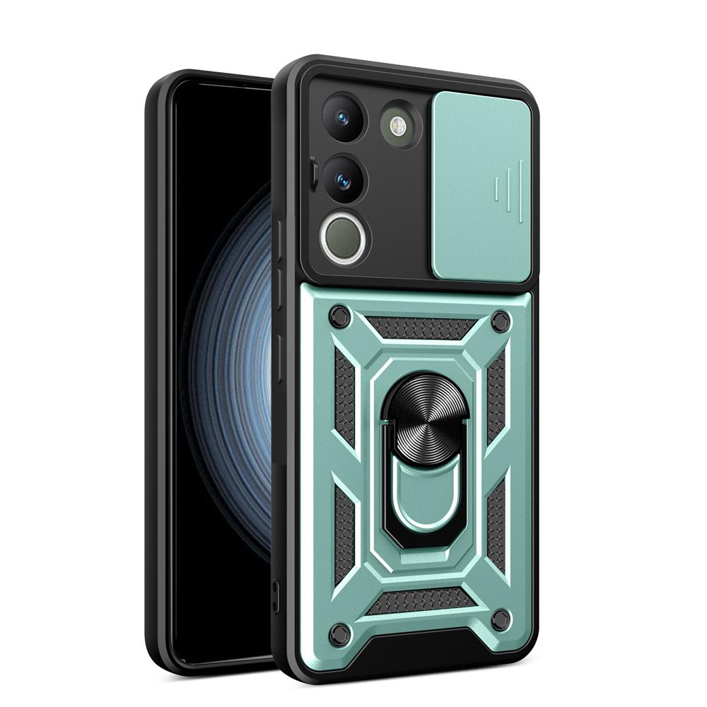Shockproof Keysion For Armor Case Vivo V29e 5g Slide Camera Lens Protection Ring Stand Phone Cover For Vivo Y200 5g