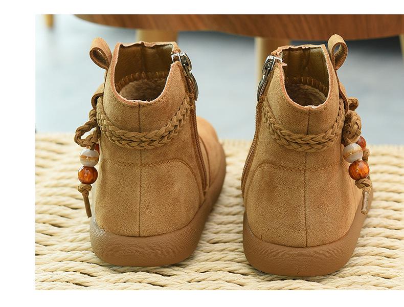 Кожаные ботинки на флисовой подкладке для девочек - Теплые, модные ботинки Martin Зима 2025