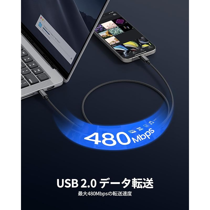 [Set of 2] SUNGUY Type C To Cable [2m+2m PD Compatible 60W Fast Charging] USB-C & Data Transfer Type C Cable Highly Durable Nylon Knit Prevention of