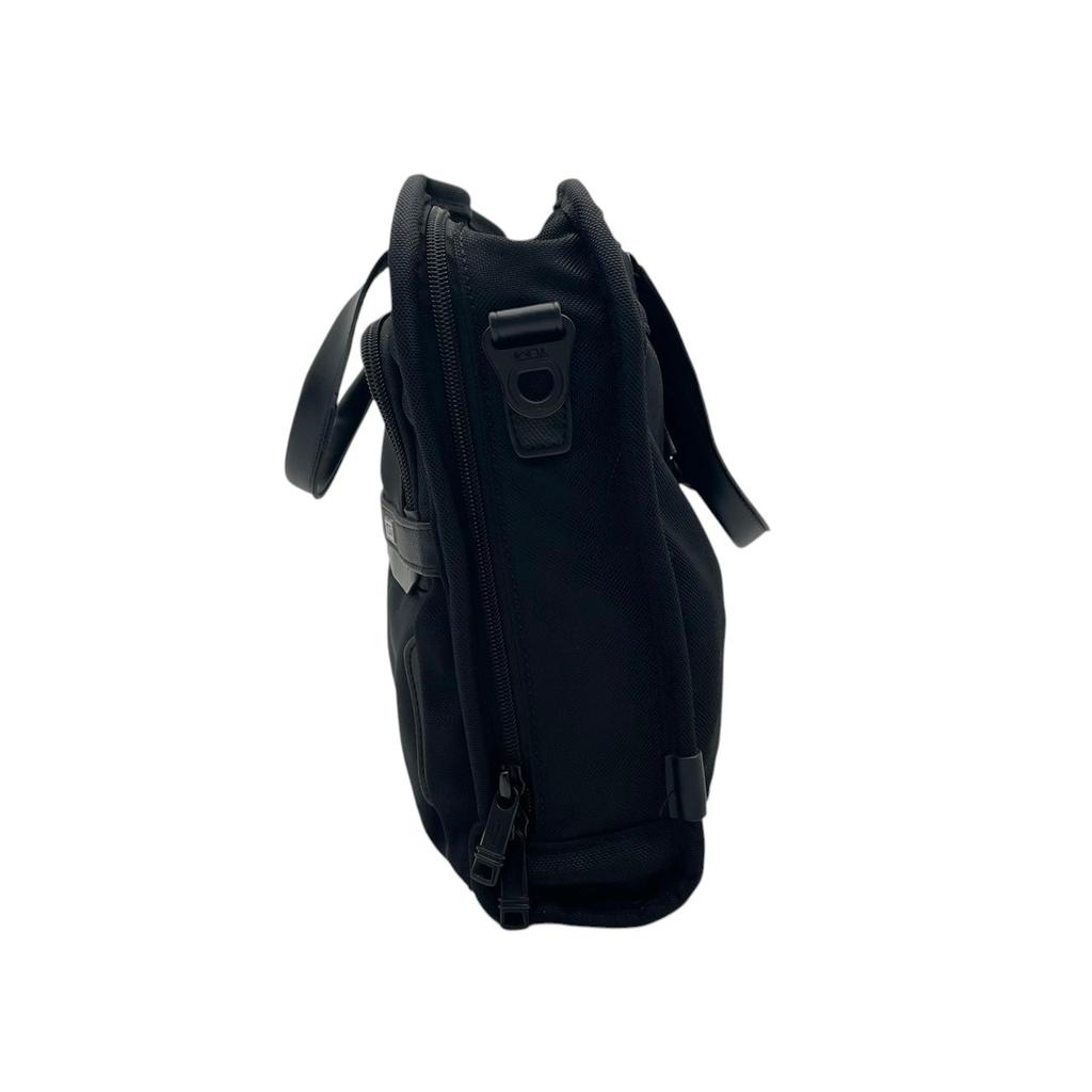 Used TUMI 3-Way Business Bag/Briefcase/Backpack ALPHA 3 Slim Three Way BriefBusiness bag black leather mens