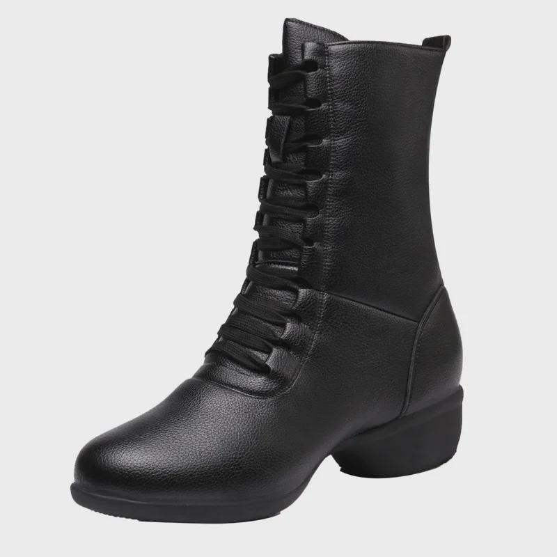 Ботинки для танцев Square Dance Boots с мягкой подошвой и молнией - средний каблук с воздушной подушкой, стиль «матрос», одежда на все времена года