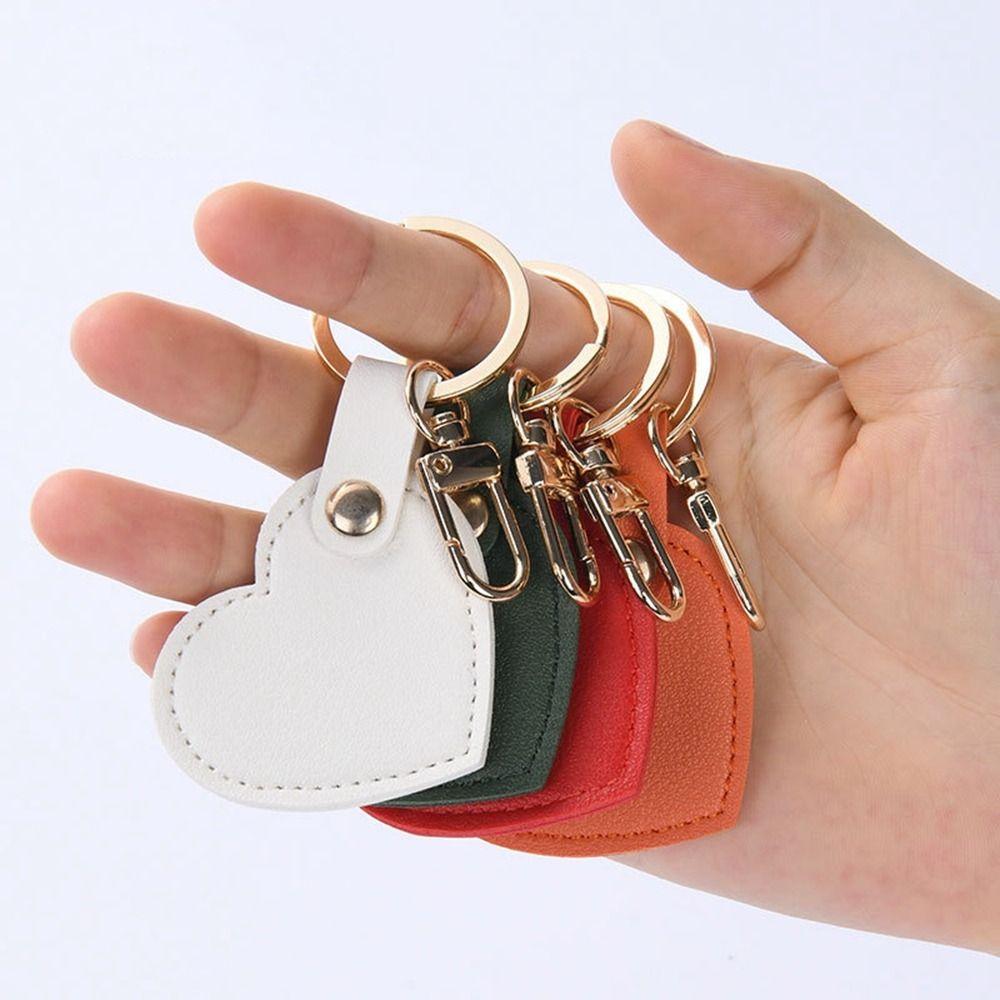 Простой кожаный брелок в форме сердца, автомобильный брелок для ключей, красочный кулон в форме сердца, брелок для ключей, сумка, висит