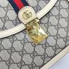 [Pre-Owned] Ophidia Logo Stripe Web Metal Lock Canvas And Leather Trim Shoulder Bag - Good #1X2C7FJ