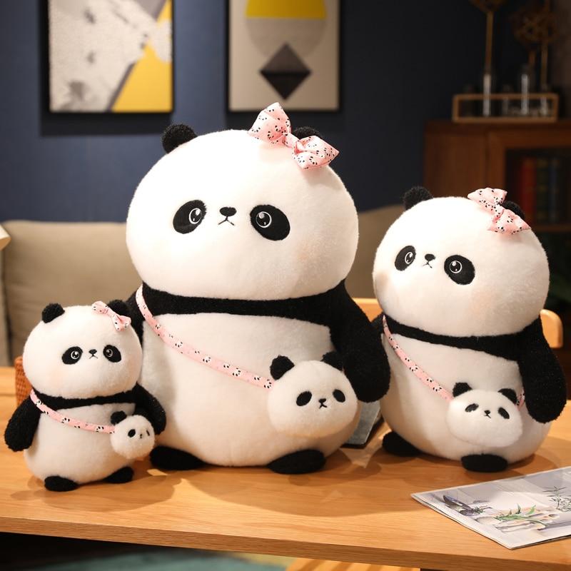 22 -45cm Lovely Plush Standing Panda Doll Soft Plush Toys Kawaii Panda Bear With Messenger Case Stuffed Animal Pillow For Children