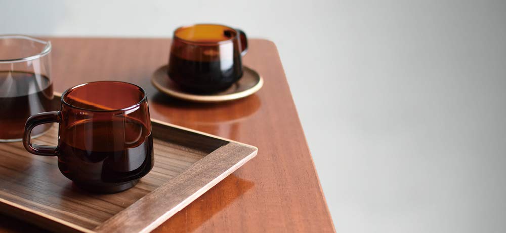 KINTO SEPIA Microwave and Dishwasher 21741 Mug, 340ml, Amber, Heat-Resistant Glass, Safe, Gift,