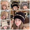 Solid Color Knitted Woolen Hat Keep Warm Cat Ear Skullies Soft Cat Ear Beanie Girl
