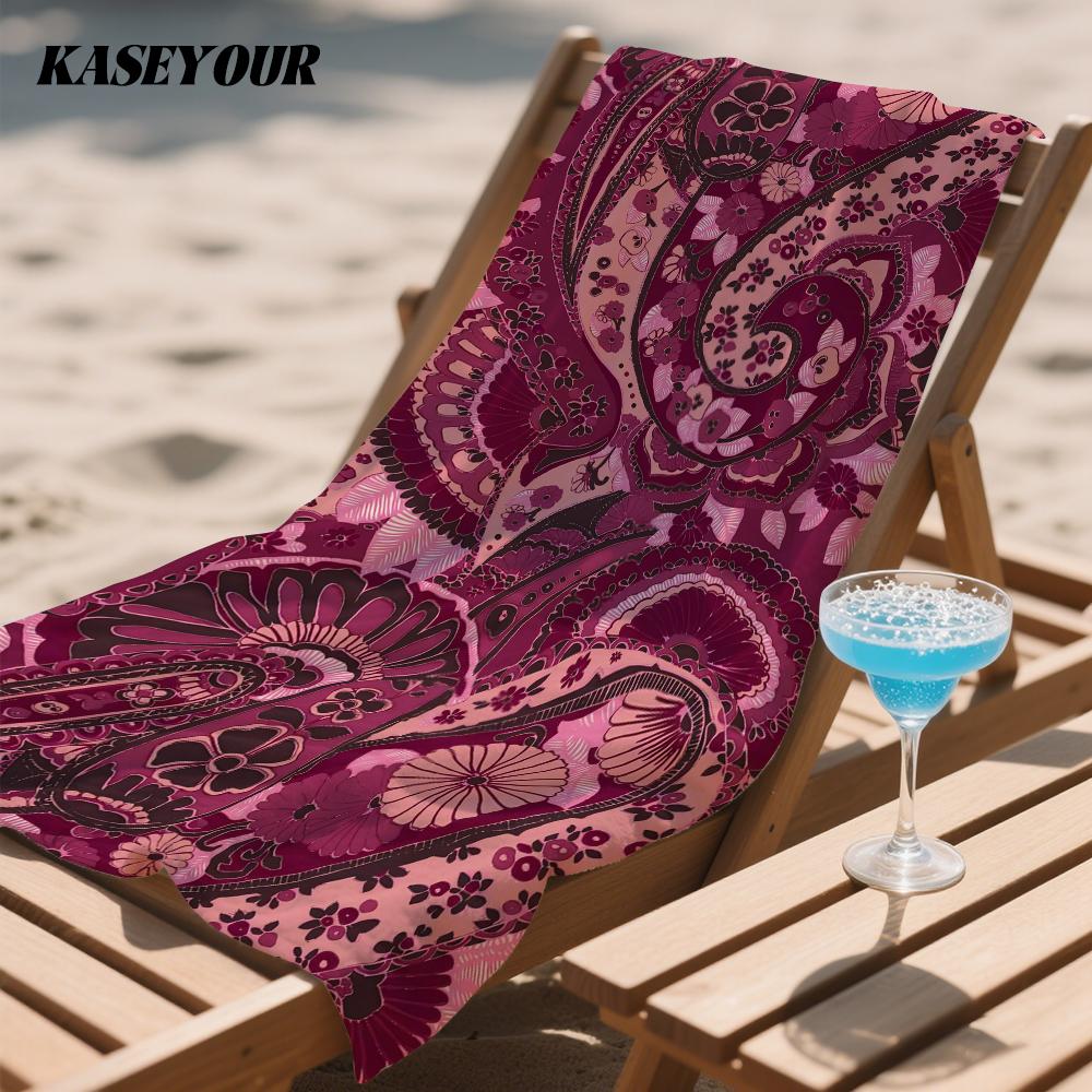 Paisley Charm Compact Travel Beach Towel Super Absorbent Sand Resistant, Microfiber for Swimming Camping Yoga