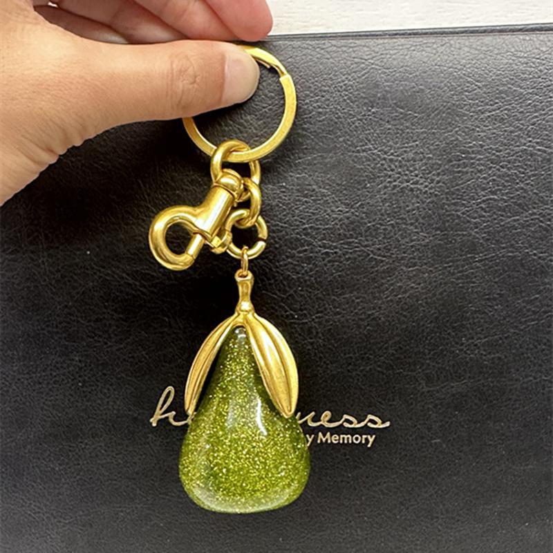 Брелок для сумки Для Coach Для Goyard Сумка Ручная Сумка Наплечная Сумка Изысканный Хрустальный Зеленый Грушевидный Подвеска Женский Брелок Аксессуары