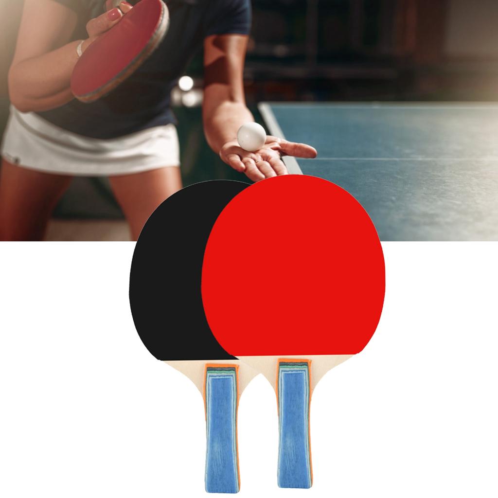 2Pcs Table Tennis Racket with 3 Pong Ball Table Pong Ball Paddle Set for Gym Sporting