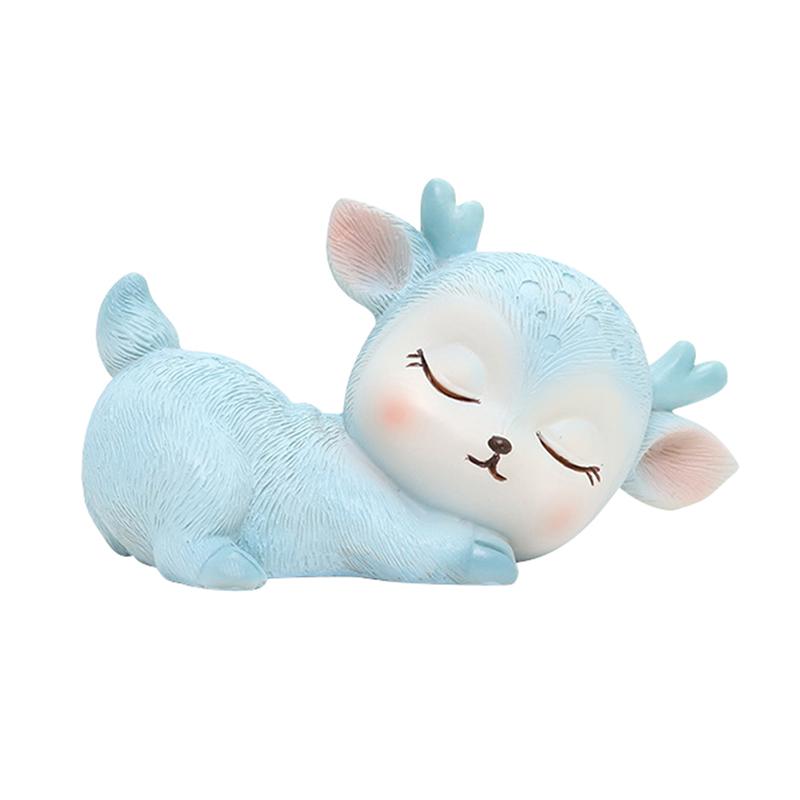 1 шт. Автомобильные маленькие украшения Спящий милый олень Животное Настольное украшение для дома Изделия из смолы Украшение для торта Мультяшный декор