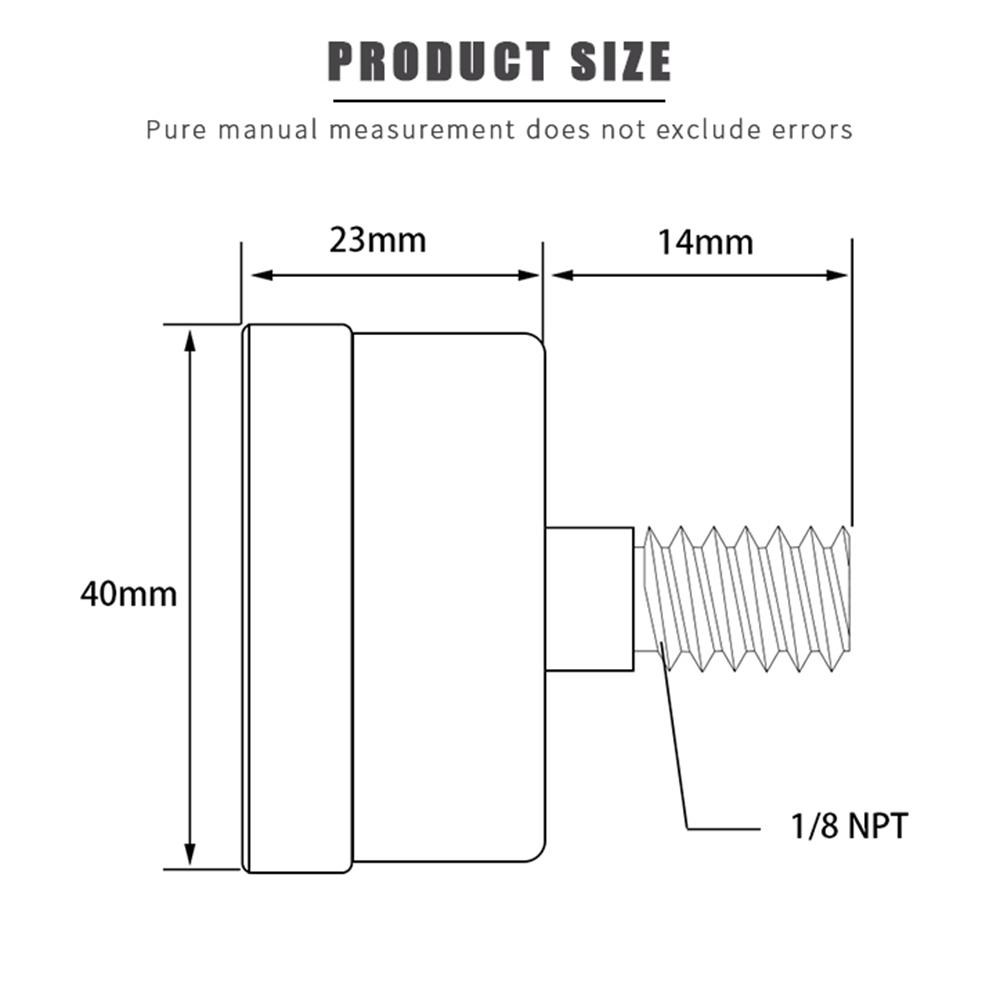 TS-40-10bar 0-160 PSI Range Pressure Gauge Stainless Steel Dual Scale Economical All Purpose Pressure Water Pressure Gauge