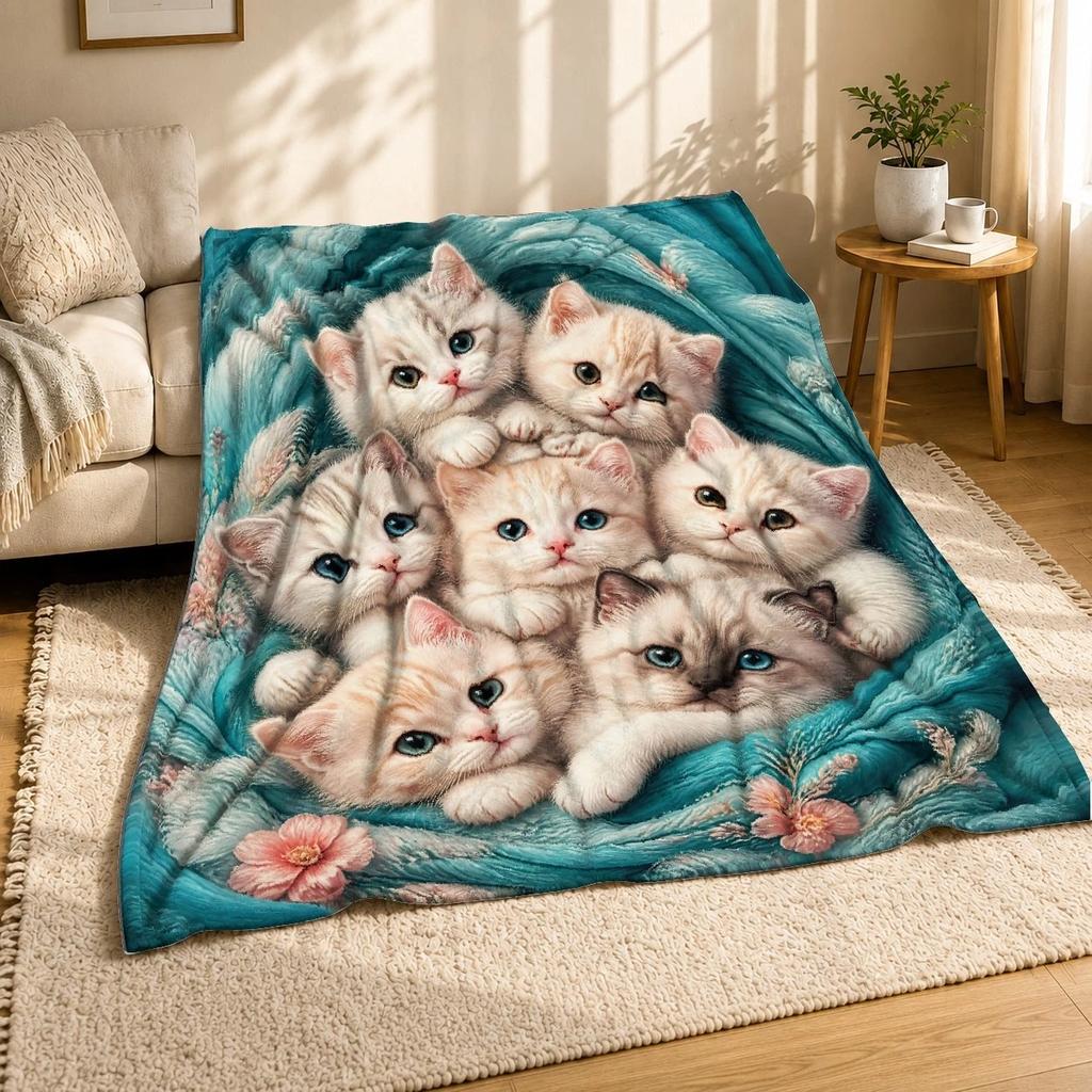 Fluffy Kitten Pile Coral Fleece Blanket