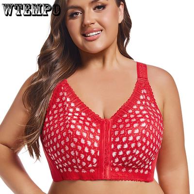 Бюстгальтер на пуговицах спереди Женское тонкое белье Большого размера Конический аксессуар Бюстгальтер против провисания Бюстгальтер пуш-ап