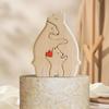 Wooden Bears Family Art Puzzle, Wooden Family Sculptures Hand Carved Couple Animal Figurine, Wooden Sculpture, Christmas, Birthday Gifts For Family