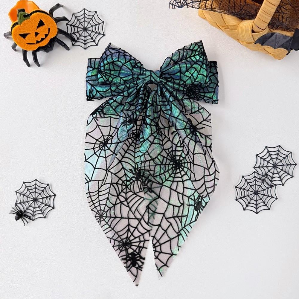 Bat Pumpkin Hair Clip Gothic Halloween Scrunchie Fashion Spider Web Hair Bow Wedding