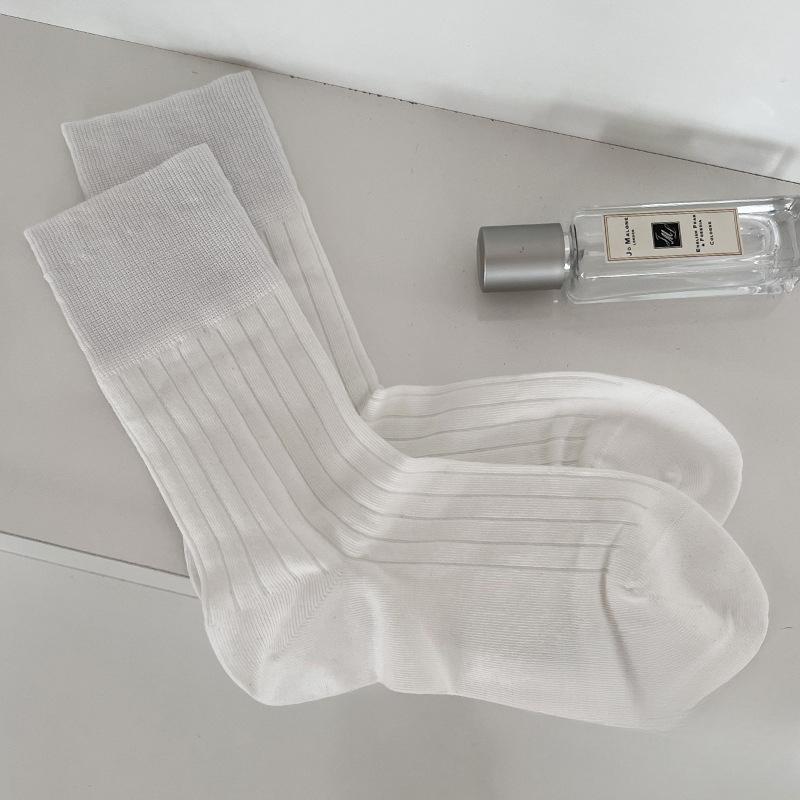 Летние тонкие носки из гребенного хлопка однотонные универсальные, простые и дышащие, белые носки до середины икры в балетном стиле для женщин