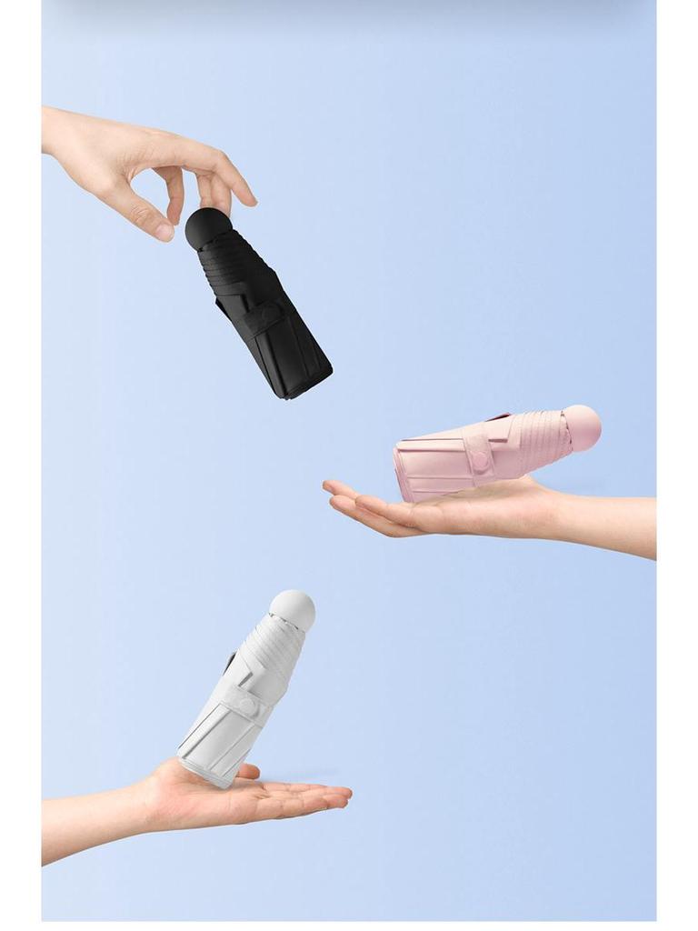 «Компактный сверхлегкий 5-створчатый мини-капсульный зонт с защитой от УФ-излучения»