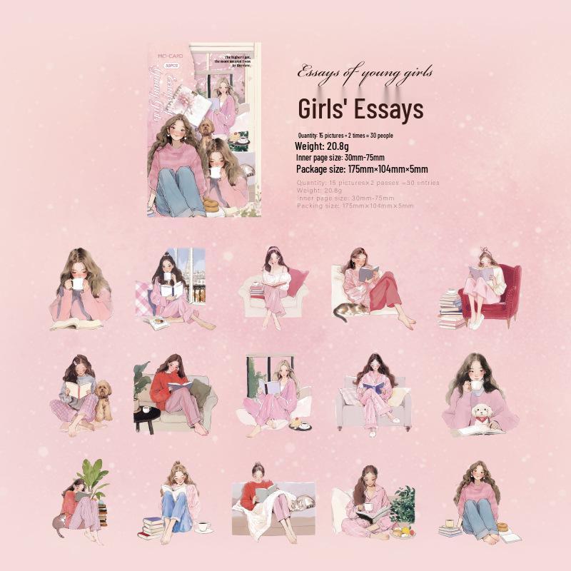 Наклейки Jilv Momo PET с белыми чернилами: Элегантная ретро серия для чтения для украшения DIY-журнала