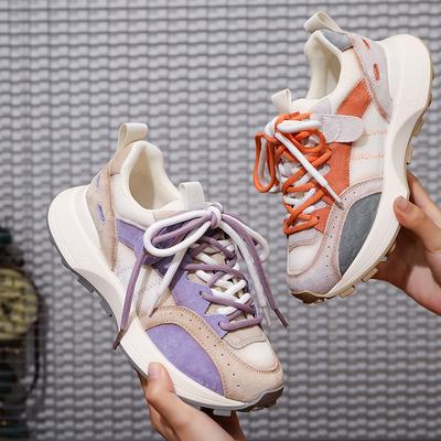 Абсорбирующая пленочная подошва Обувь Форреста Гампа женская 2025 лето новая толстоподошвенная ретро сетчатая спортивная обувь женская увеличивающая рост универсальная повседневная обувь