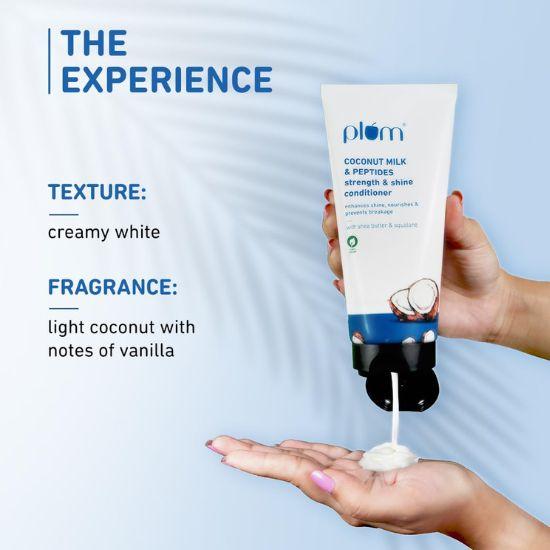 Plum Coconut Conditioner with Coconut Milk & Peptides for Dull Hair I Soft, Smooth, Silky Hair I Conditioners for Women & Men I 175g