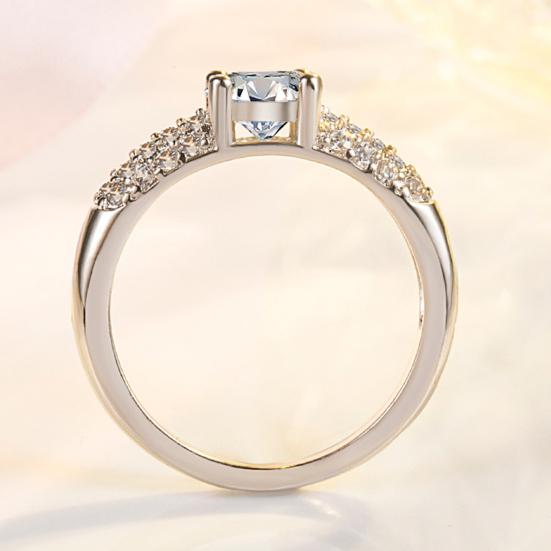 Кольцо с цирконием, изысканное мастерство, блестящая геометрическая полировка, ослепительный долговечный ювелирный аксессуар, женское обещание