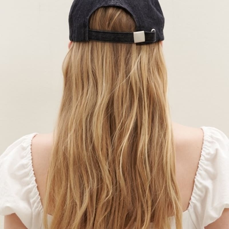 LOVE ME MONSTER Vintage Denim LMM Logo Ball Cap_Black