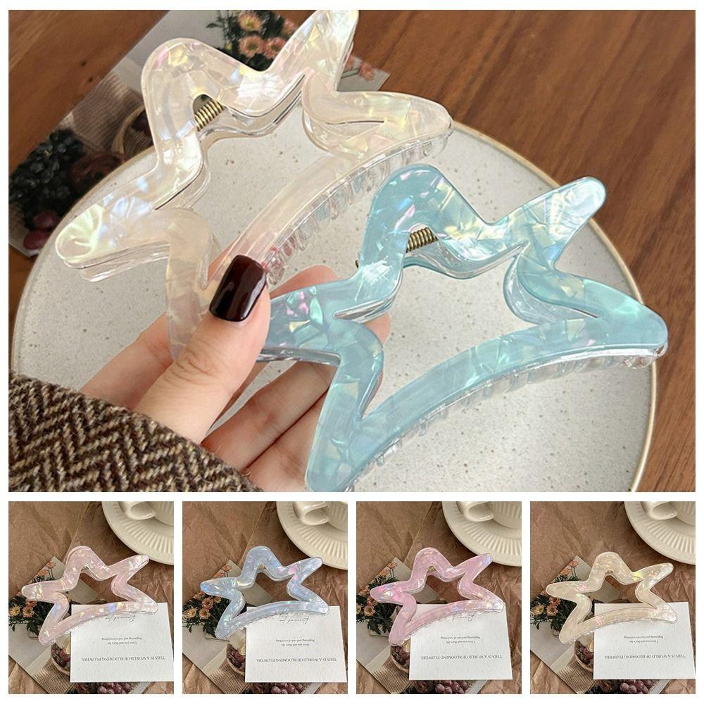 PVC Shark Clip Starry Large Size Hair Grab Fashion Hair Clip  Daily