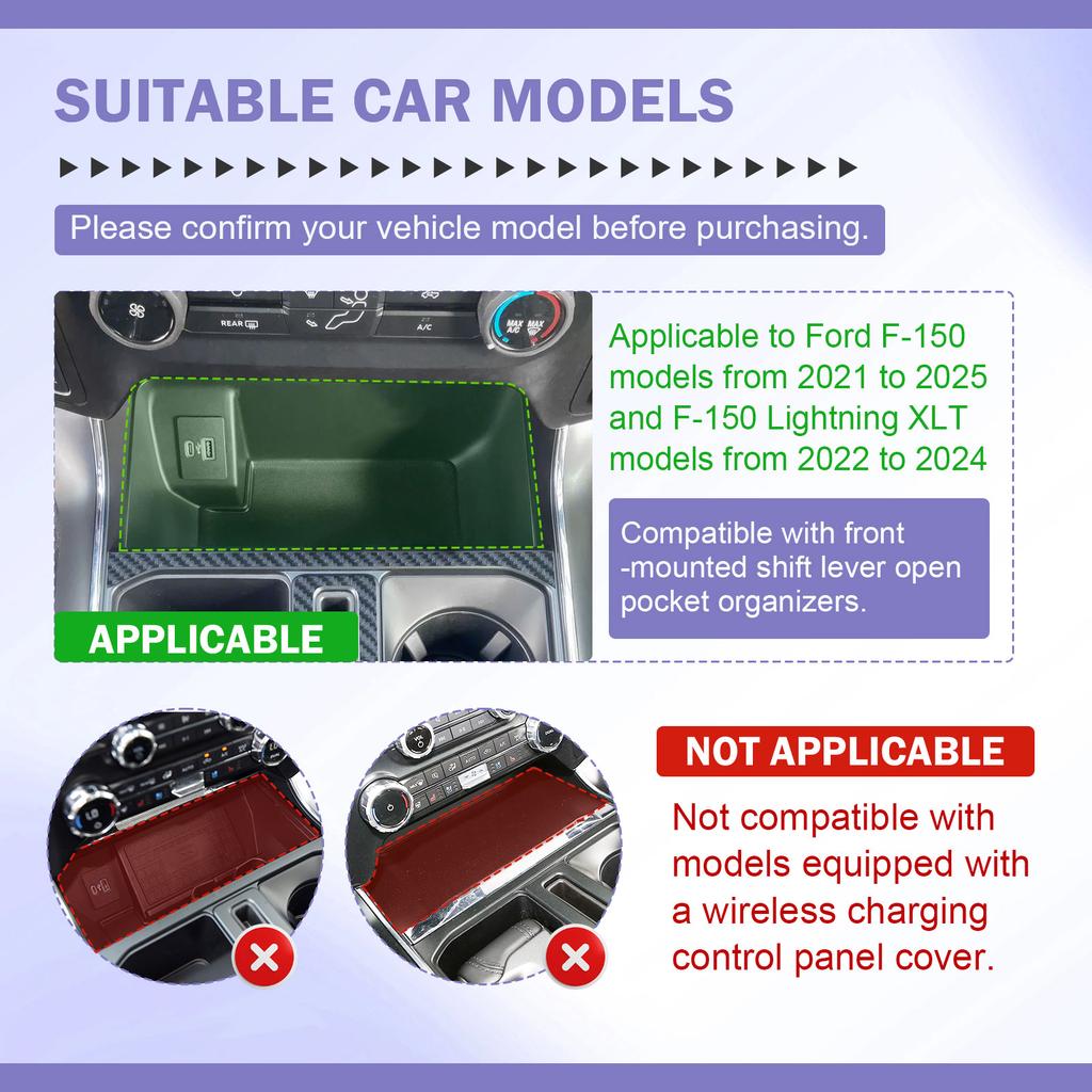 Бокс для хранения в передней центральной консоли для Ford F150 2025-2025 и F150 Lightning XLT 2025-2025, органайзер для средней консоли, лоток для рычага переключения передач