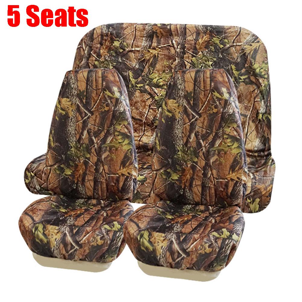 2/5 Seats Car Hunting Camo Seat Protector Outdoor Waterproof Front and Rear Seat Cap Jeep Truck Interior Accessories