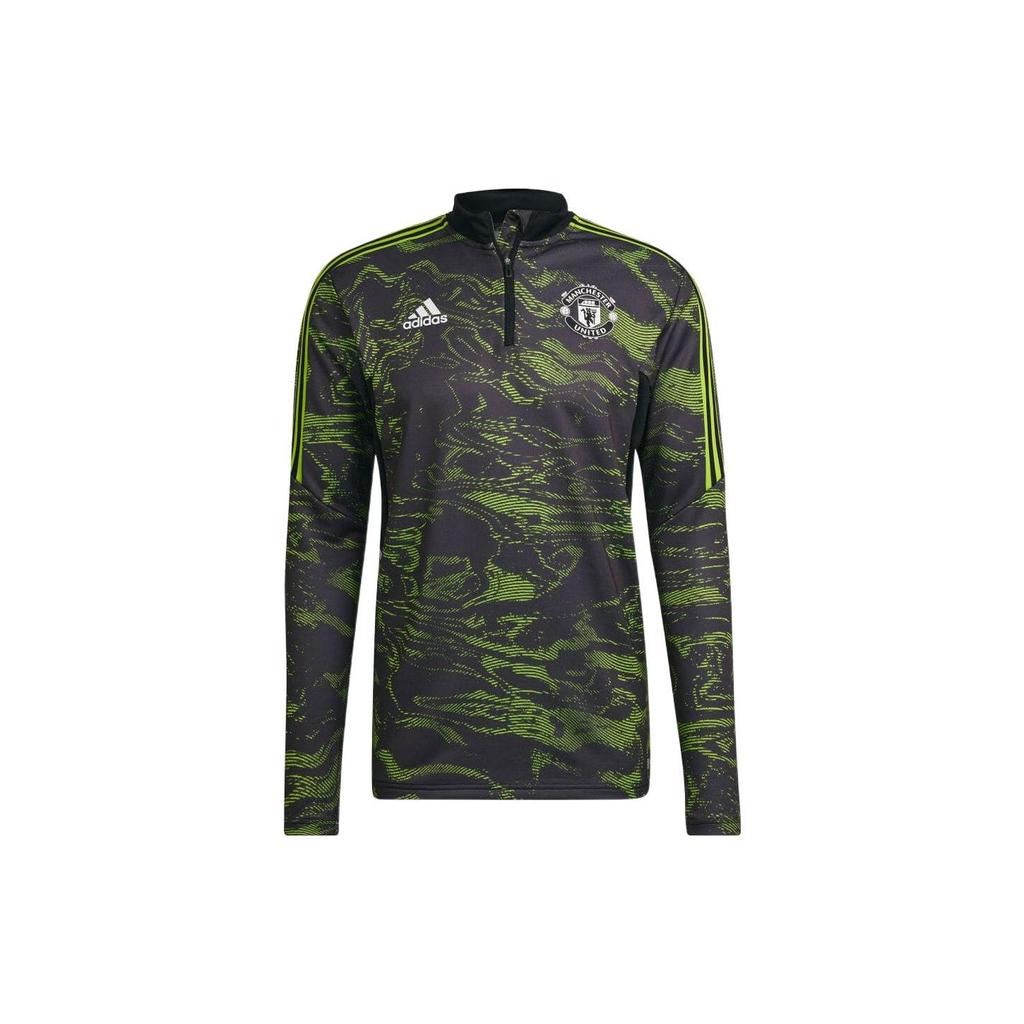 Adidas Мужские футбольные майки с длинным рукавом и вышитым логотипом Fw22, камуфляжные топы HE6686 с половиной молнией в полоску