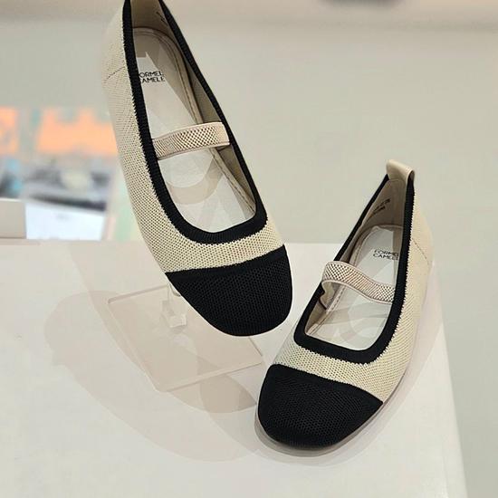 Sofia Knit Mary Jane Flat Shoes 1CM (3 Colors)