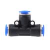 2Pcs 10mm T-type APE Plastic 3-Way Pneumatic Quick Connect Fittings, Push-in Air Hose Connector for Pneumatic Tools Air Tubing Connection