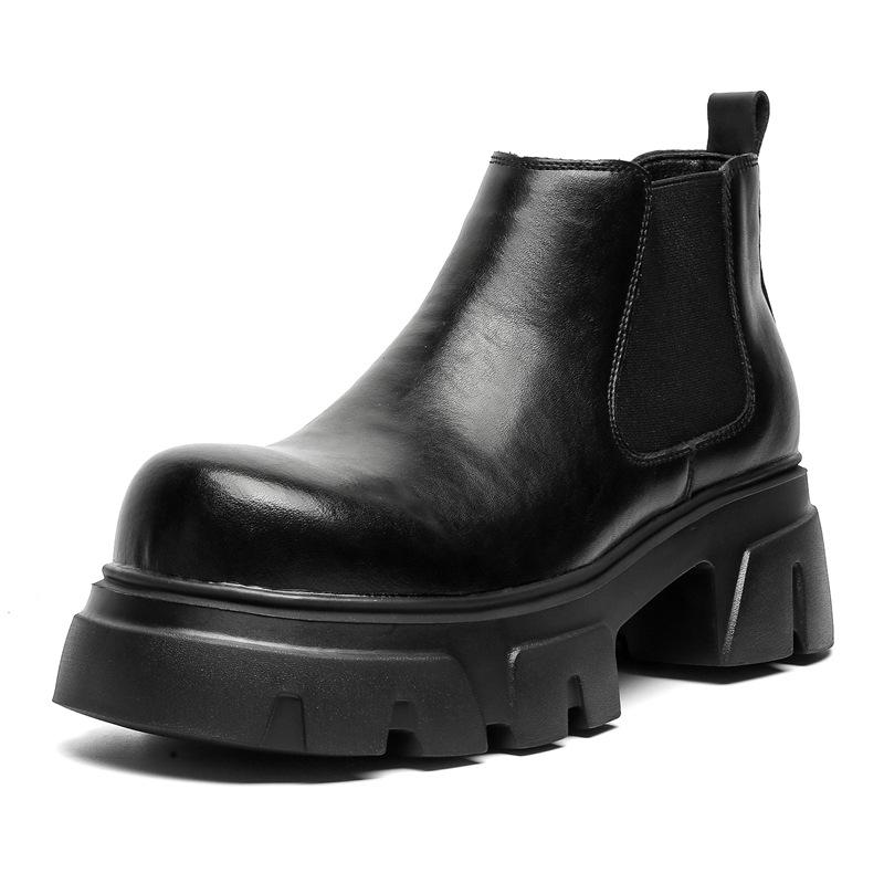Мужская мода в английском стиле, панк-рок, ботинки челси, дизайнерская обувь, ковбойские ботинки из натуральной кожи, крутые ботильоны на платформе
