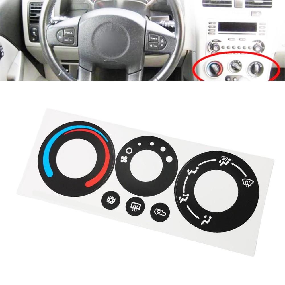 High Grade Vinyl AC Control Decal HVAC Button Sticker Black Overlay