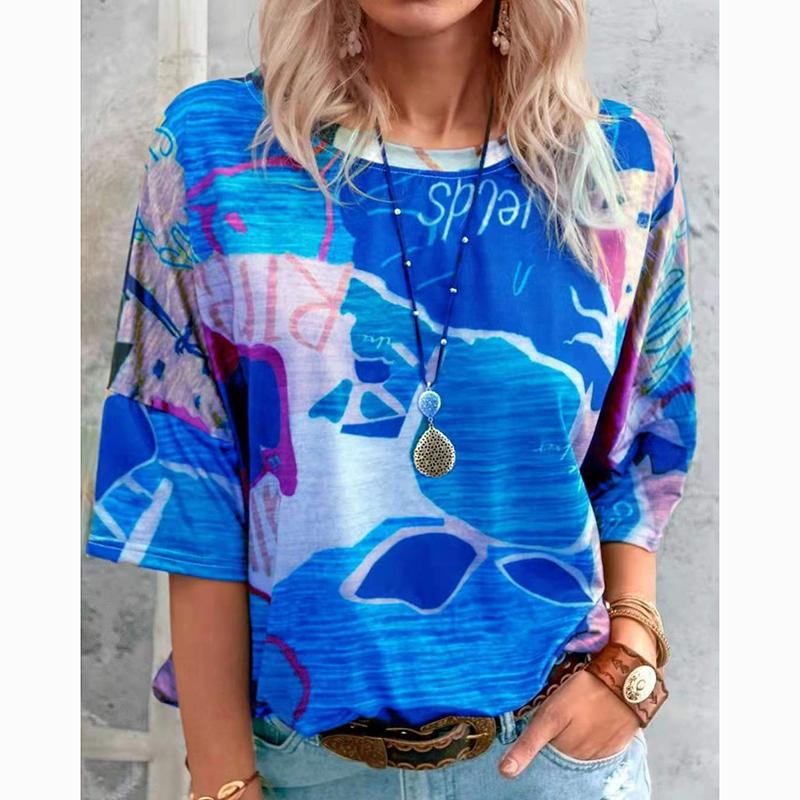 Новая летняя винтажная полосатая повседневная футболка с коротким рукавом, женские топы, модная элегантная футболка больших размеров, женская футболка с круглым вырезом, простая офисная футболка 24526