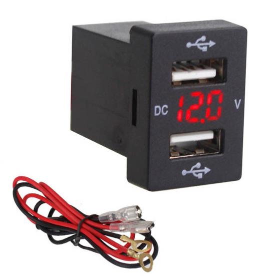 Двойные USB-порты, дисплей напряжения, быстрое автомобильное зарядное устройство для Toyota New Corolla Ralink
