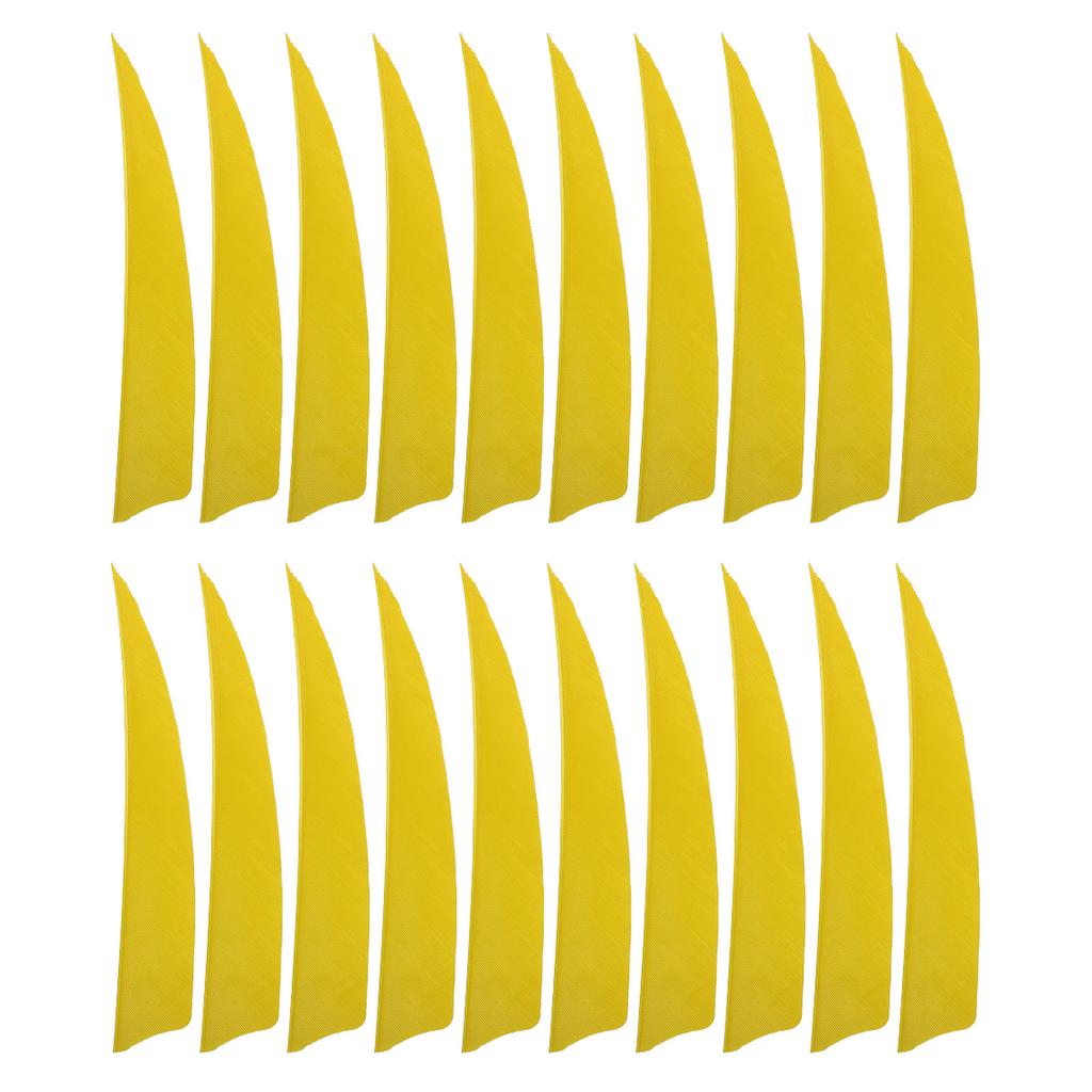 20 шт. Перьевое оперение Высокоскоростные Стабильный полет Стрелы для стрельбы из лука для уличных стрел 4 дюйма Желтый