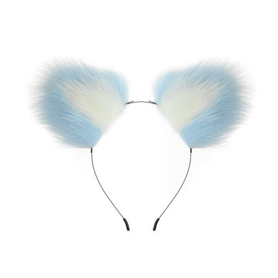 Плюшевый ободок с кошачьими ушками Прочный металлический ободок Универсальный дизайн Обруч для волос Реквизит для косплея Аксессуар для волос