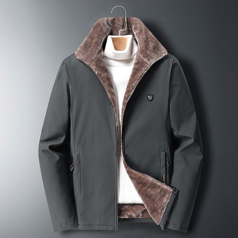 Plus Velvet Lamb Velvet Jacket Men 'S Winter Warm Cotton -Padded Jacket Middle -Aged And Elderly Large Size Padded Jacket