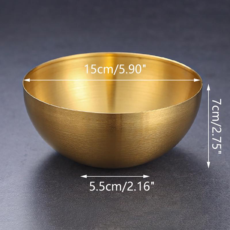 Золотые миски из нержавеющей стали для фруктового салата, супа, риса, лапши, рамена, кухонная утварь, контейнеры для еды, миски для смешивания