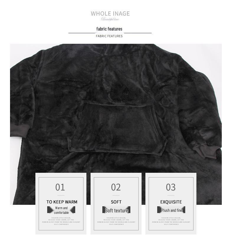 Унисекс флисовый плед-пуловер с капюшоном для тепла на улице и защиты от холода